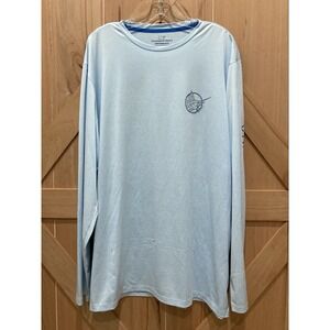 Vineyard Vines Marlin Fish Blue Long Sleeve Performance Men's XL Graphic